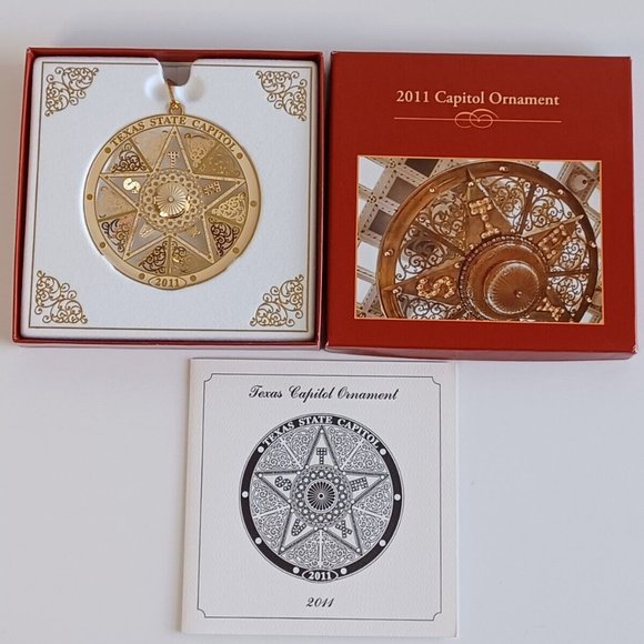 2011 Texas State Capitol Ornament with Original Box & Pamphlet - Picture 7 of 9